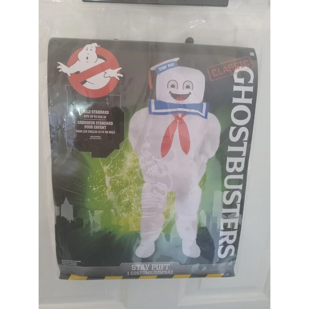 Ghostbusters Movie Inflatable Stay Puft Marshmallow Man Kids Costume Size 10 New - Picture 2 of 14